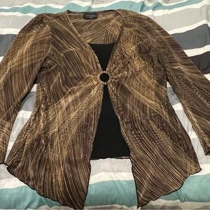 BIG SALE(5 for $20)- Chico's Brown and Tan Textured Blazer